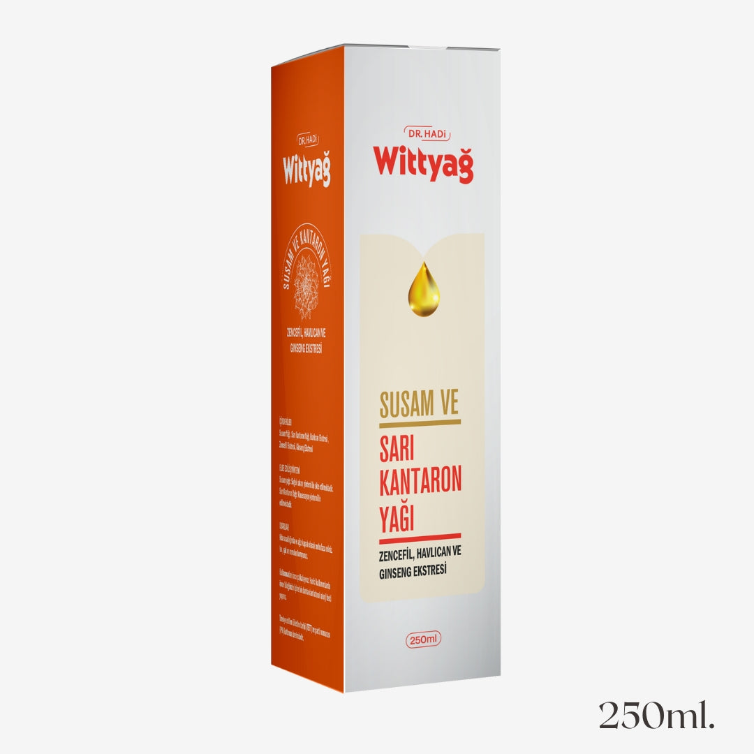 Wittyağ 250ml Bitkisel Masaj Yağı | Sarı Kantaron / Ginseng & Zencefil Ekstreli | Doğal Cilt Bakımı